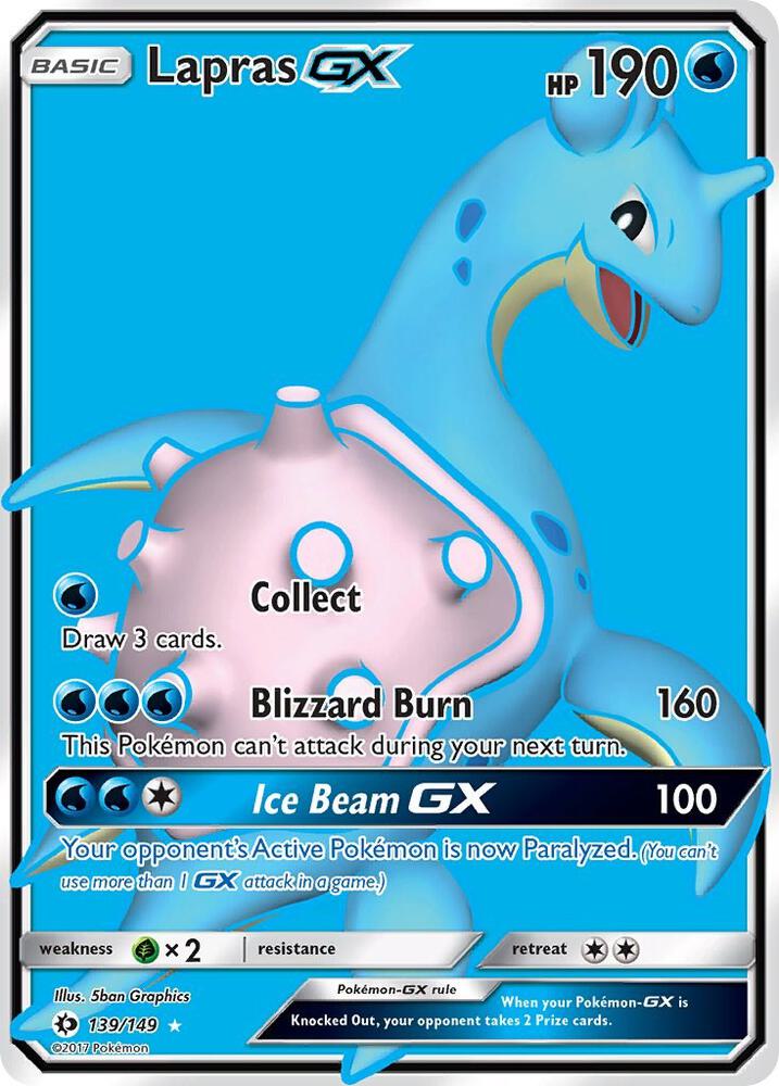 Lapras GX (Full Art) 139/149 card from SM Base Set