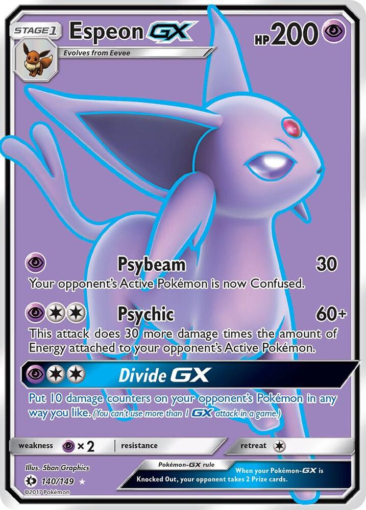 Espeon GX (Full Art) 140/149 card from SM Base Set