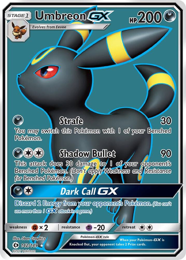 Umbreon GX (Full Art) 142/149 card from SM Base Set