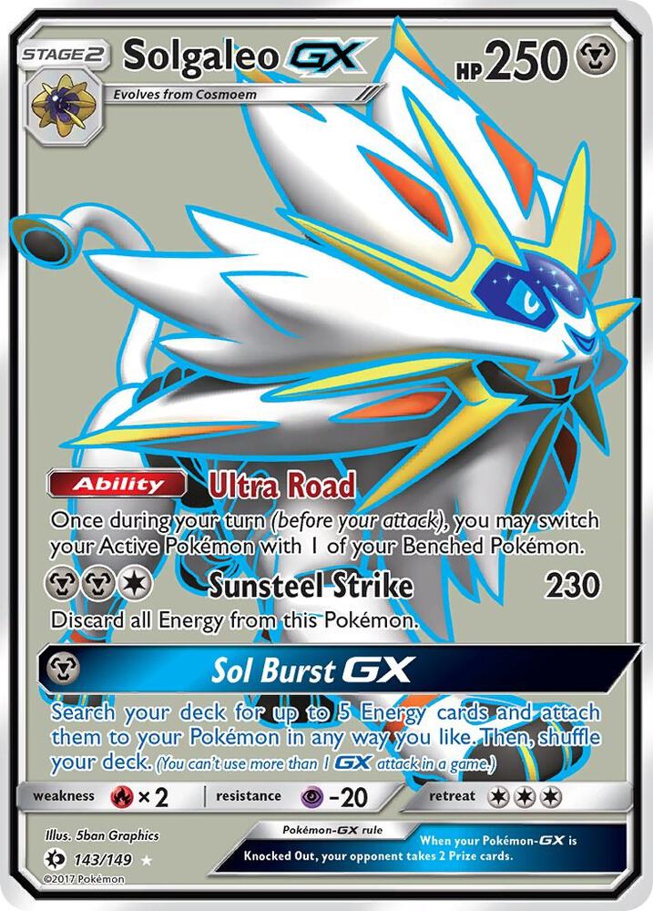 Solgaleo GX (Full Art) 143/149 card from SM Base Set