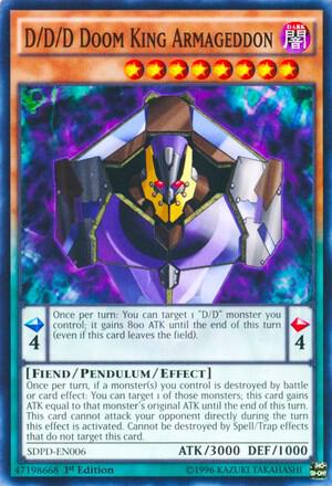 D/D/D Doom King Armageddon SDPD-EN006 card from Structure Deck: Pendulum Domination