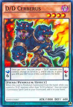 D/D Cerberus SDPD-EN007 card from Structure Deck: Pendulum Domination