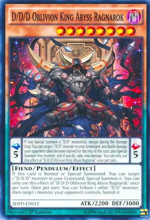 D/D/D Oblivion King Abyss Ragnarok SDPD-EN012 card from Structure Deck: Pendulum Domination