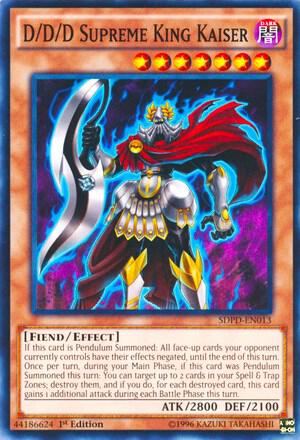D/D/D Supreme King Kaiser SDPD-EN013 card from Structure Deck: Pendulum Domination