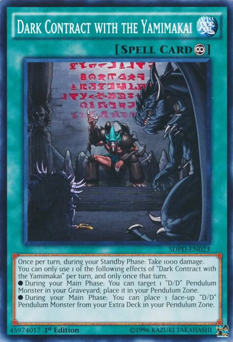 Dark Contract with the Yamimakai SDPD-EN023 card from Structure Deck: Pendulum Domination