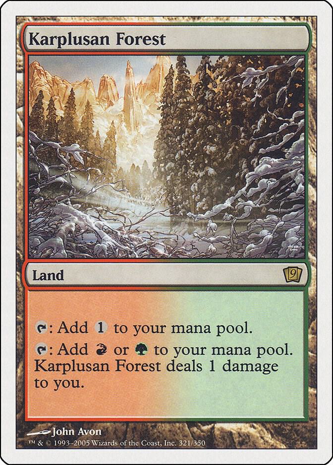 Karplusan Forest 321 card from 9th Edition