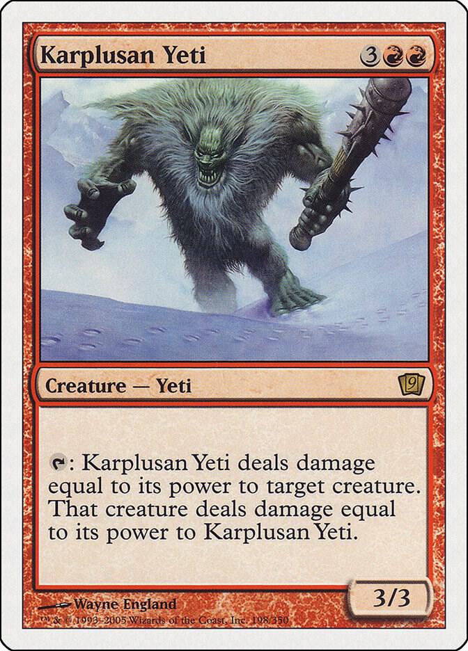 Karplusan Yeti 198 card from 9th Edition