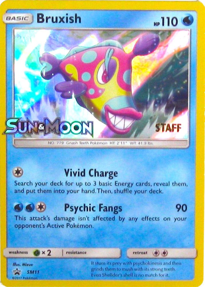 Bruxish (Prerelease) [Staff] SM11 card from SM Promos