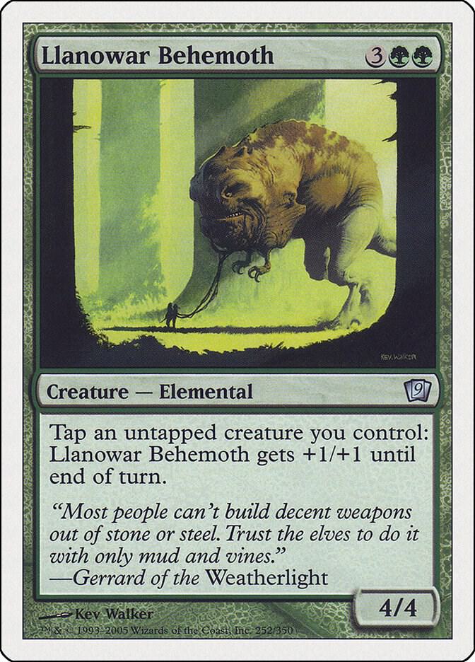 Llanowar Behemoth 252 card from 9th Edition