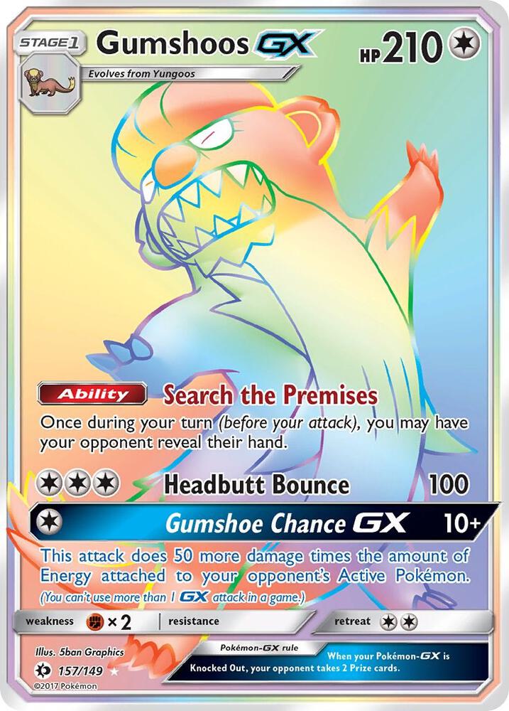 Gumshoos GX (Secret) 157/149 card from SM Base Set