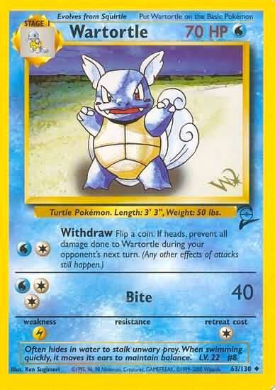 Wartortle [W Stamped] 063/130 card from WoTC Promo