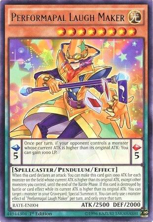 Performapal Laugh Maker RATE-EN004 card from Raging Tempest