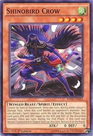 Shinobird Crow RATE-EN022 card from Raging Tempest