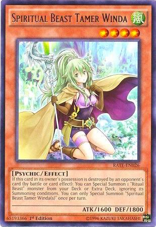 Spiritual Beast Tamer Winda RATE-EN026 card from Raging Tempest