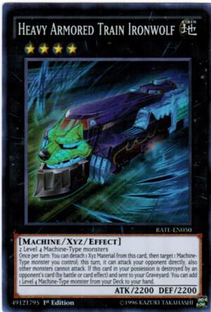 Heavy Armored Train Ironwolf RATE-EN050 card from Raging Tempest