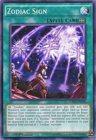 Zodiac Sign RATE-EN058 card from Raging Tempest