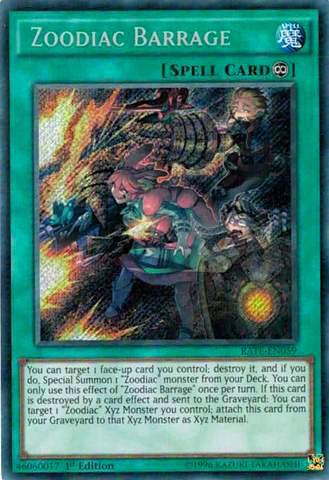 Zoodiac Barrage RATE-EN059 card from Raging Tempest