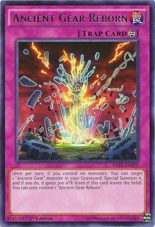 Ancient Gear Reborn RATE-EN070 card from Raging Tempest