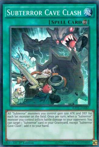 Subterror Cave Clash RATE-EN085 card from Raging Tempest
