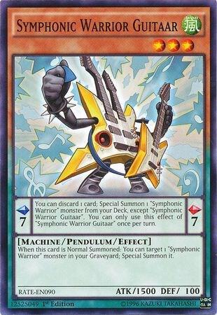 Symphonic Warrior Guitaar RATE-EN090 card from Raging Tempest