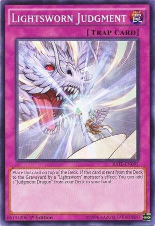 Lightsworn Judgment RATE-EN095 card from Raging Tempest