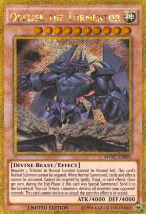 Obelisk the Tormentor MVPC-EN001 card from The Dark Side of Dimensions Movie Pack: Gold Edition