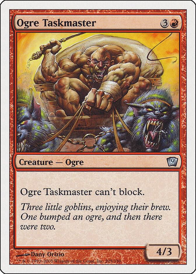 Ogre Taskmaster 205 card from 9th Edition