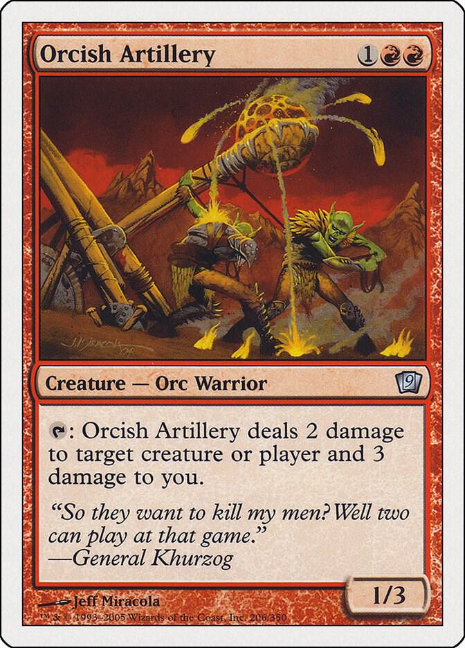 Orcish Artillery 206 card from 9th Edition
