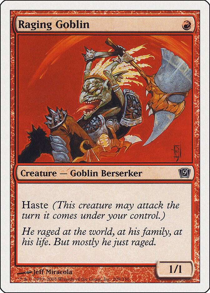 Raging Goblin card from 9th Edition