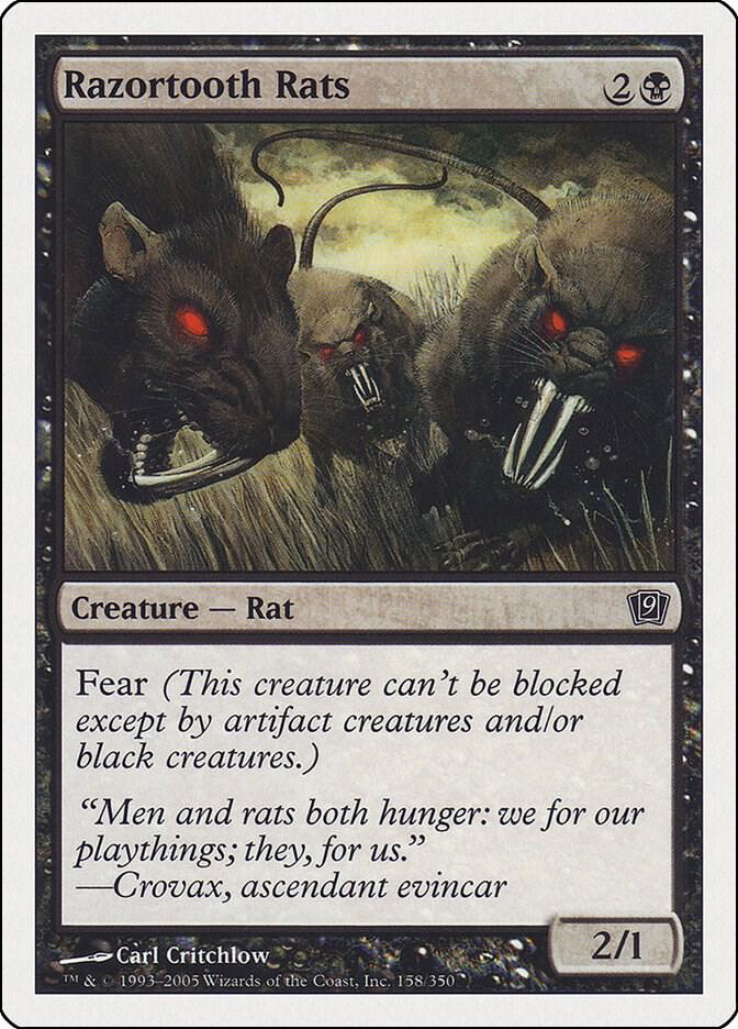 Razortooth Rats 158 card from 9th Edition