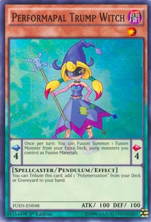 Performapal Trump Witch FUEN-EN048 card from Fusion Enforcers