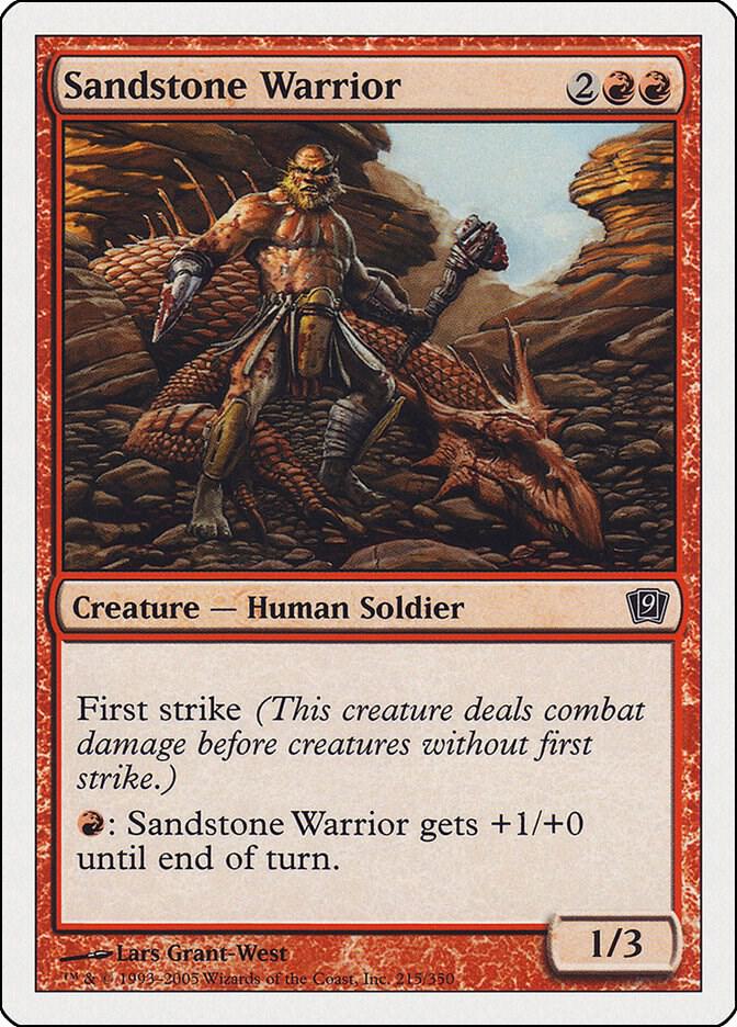 Sandstone Warrior 215 card from 9th Edition