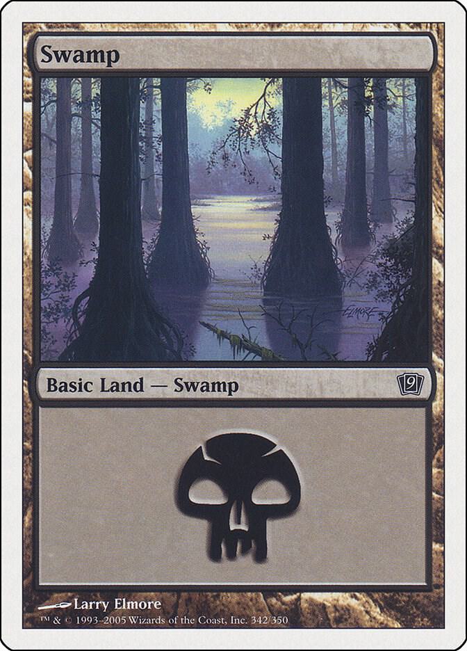 Swamp 342 card from 9th Edition