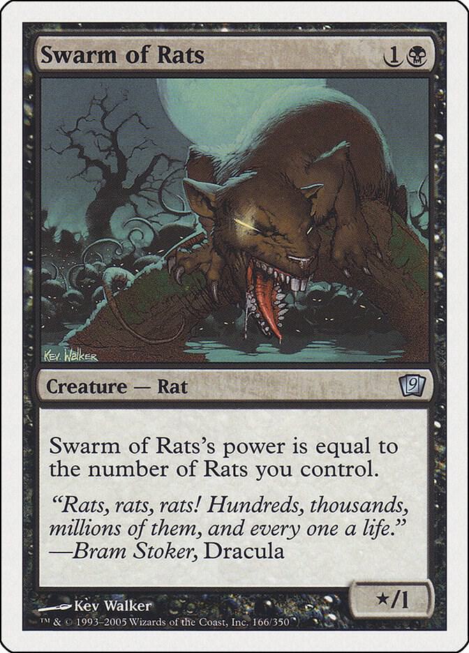 Swarm of Rats 166 card from 9th Edition
