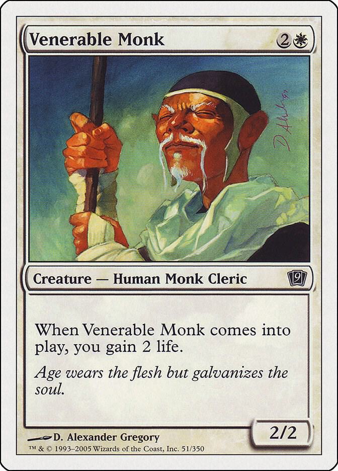 Venerable Monk 51 card from 9th Edition
