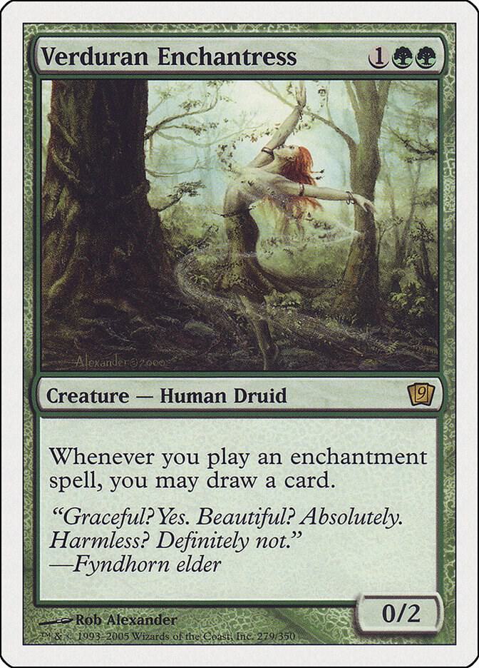 Verduran Enchantress 279 card from 9th Edition