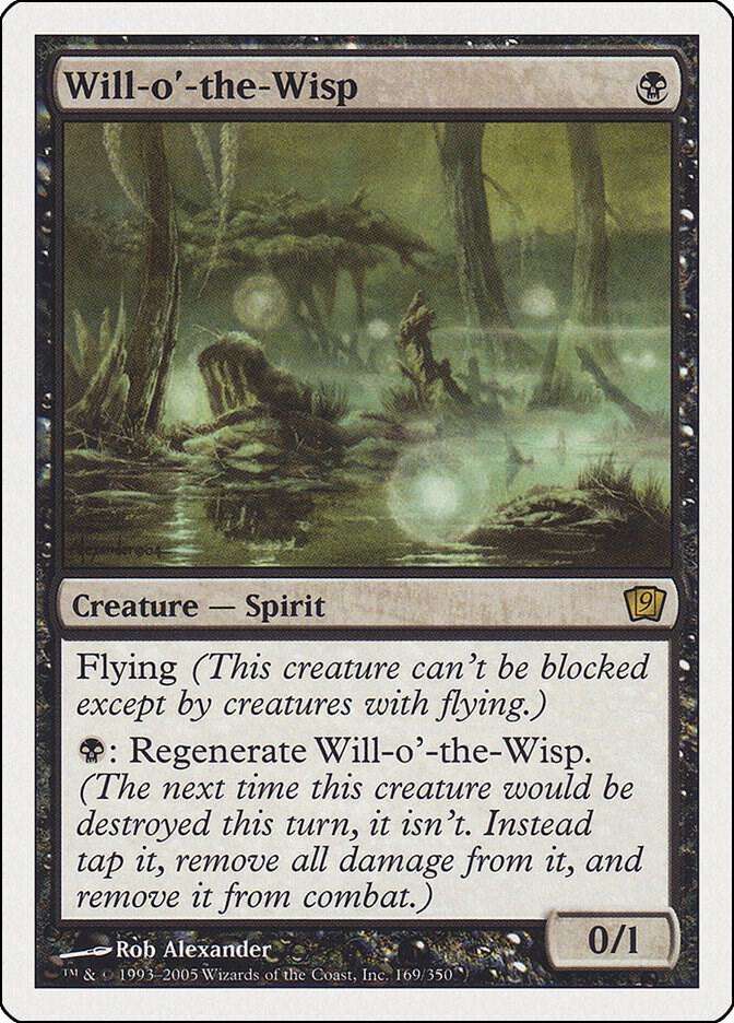 Will-o'-the-Wisp 169 card from 9th Edition
