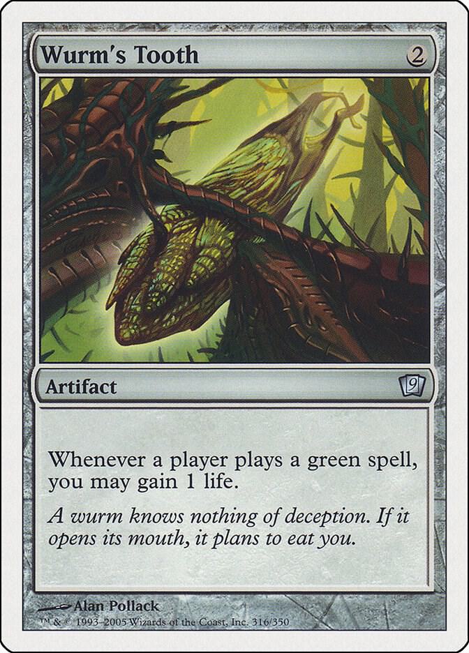 Wurm's Tooth 316 card from 9th Edition
