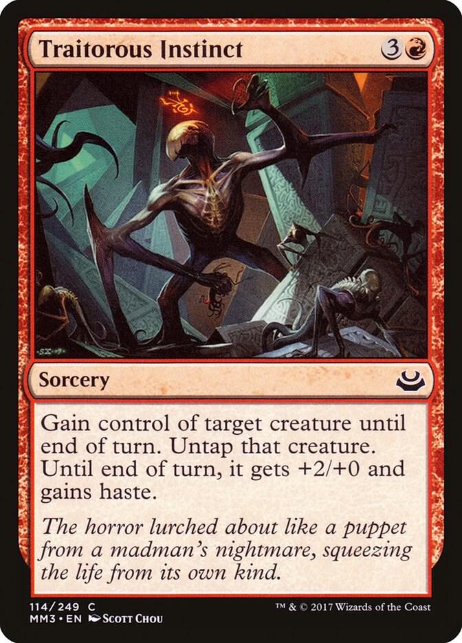 Traitorous Instinct 114 card from Modern Masters 2017