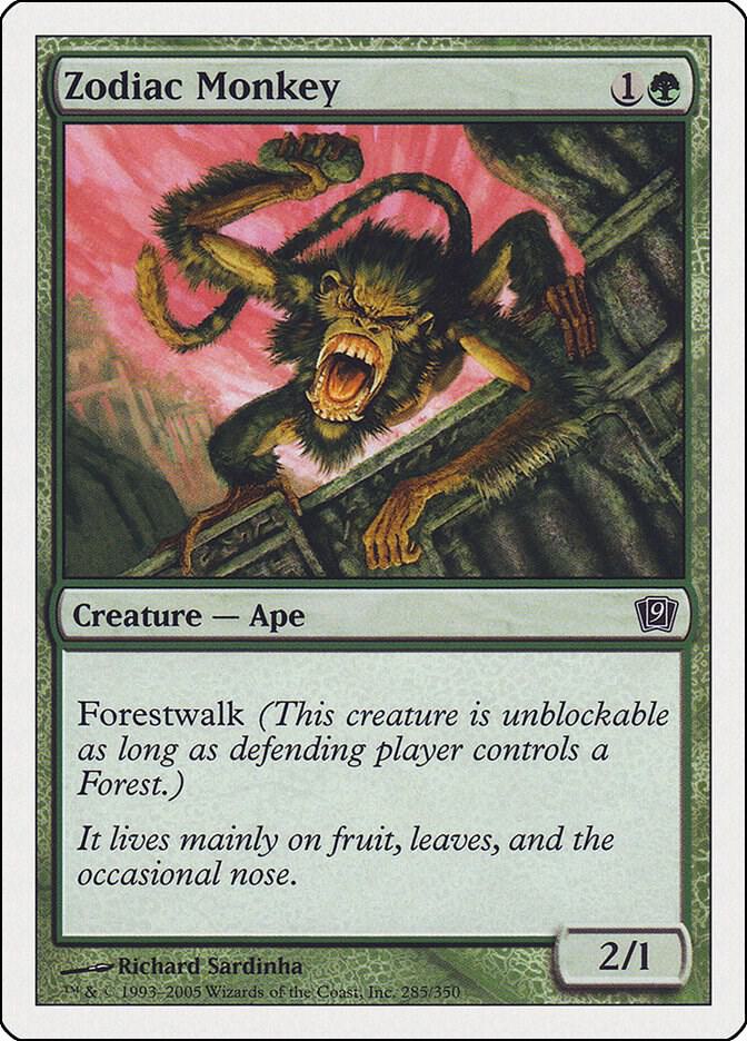Zodiac Monkey card from 9th Edition