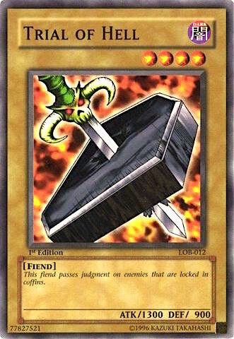 Trial of Hell LOB-012 card from The Legend of Blue Eyes White Dragon