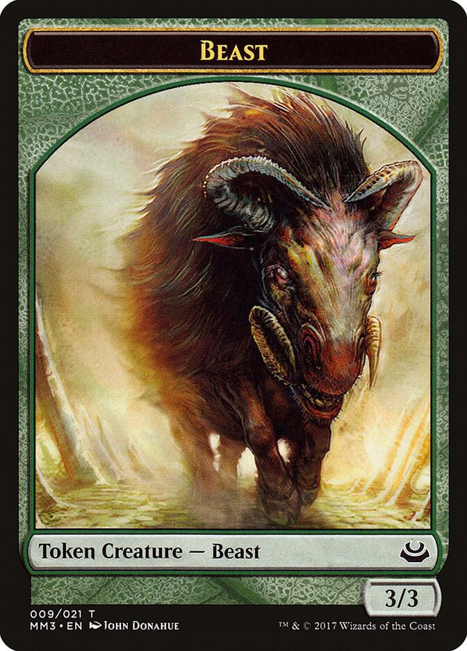 Beast Token 9 card from Modern Masters 2017