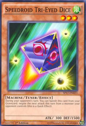 Speedroid Tri-Eyed Dice (Starfoil) SP17-EN023 card from Star Pack - Battle Royal
