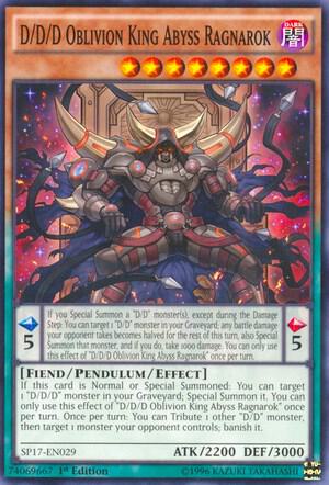 D/D/D Oblivion King Abyss Ragnarok SP17-EN029 card from Star Pack - Battle Royal