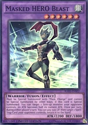 Masked HERO Blast RATE-ENSE2 card from Raging Tempest