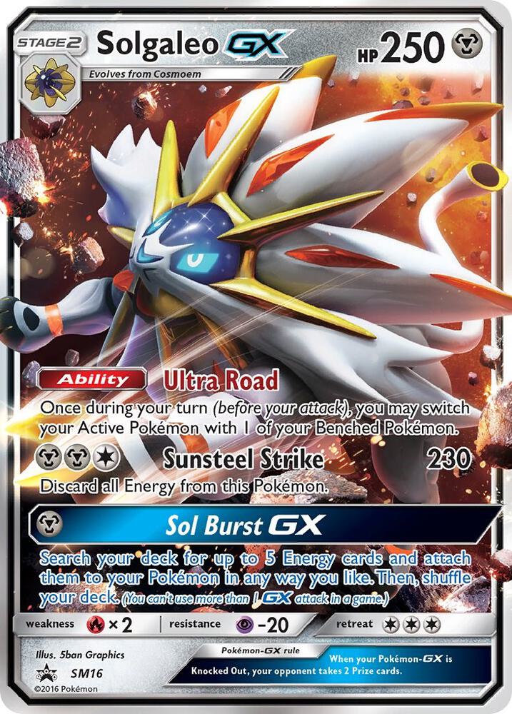 Solgaleo GX SM16 card from SM Promos
