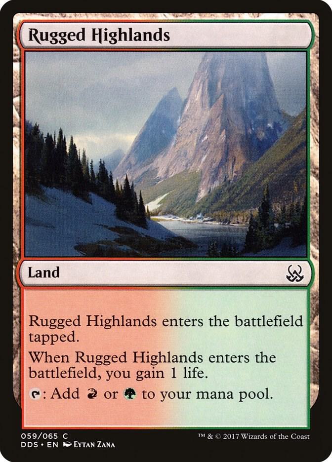 Rugged Highlands 59 card from Duel Decks: Mind vs. Might