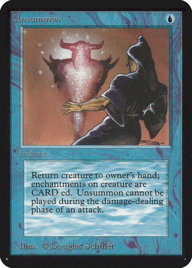 Unsummon card from Alpha Edition