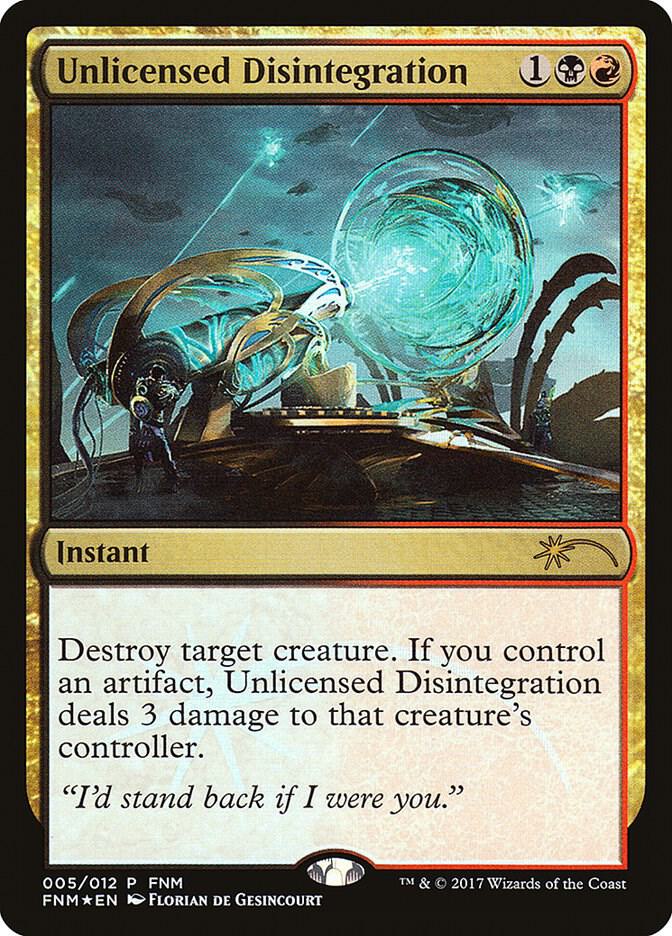Unlicensed Disintegration 5 card from FNM Promos