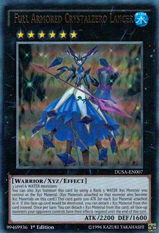 Full Armored Crystalzero Lancer DUSA-EN007 card from Duelist Saga